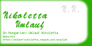 nikoletta umlauf business card